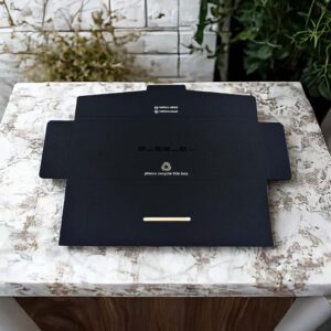 Black Envelope Box Siver Foil Stamping