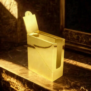 Shiny Gold C1S Paper Tuck Box For CBD Gummies